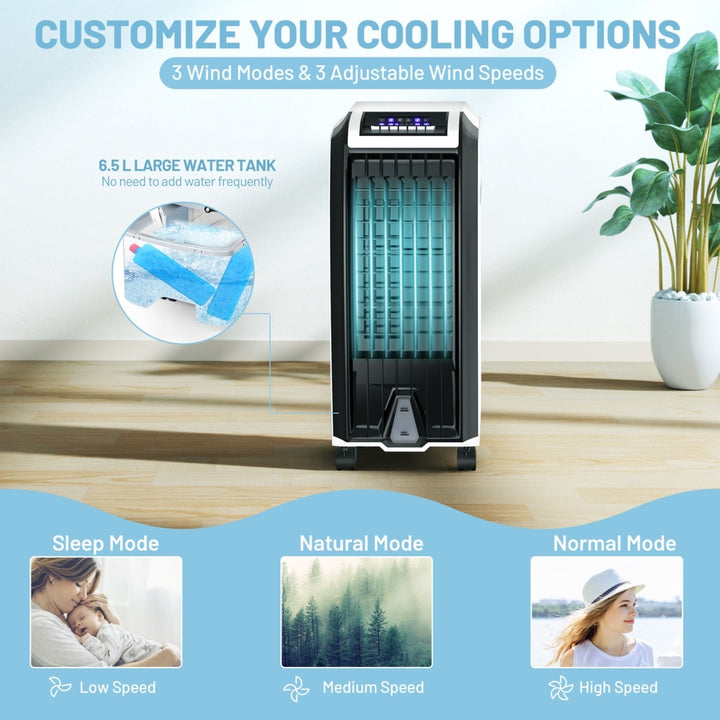 Portable Air Evaporative Cooler Fan w/ Remote Control Casters Home Office Image 6