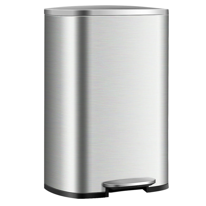 13.2 Gallon Trash Garbage Can Stainless Steel Airtight Soft Close Bin W/ Bucket Image 9