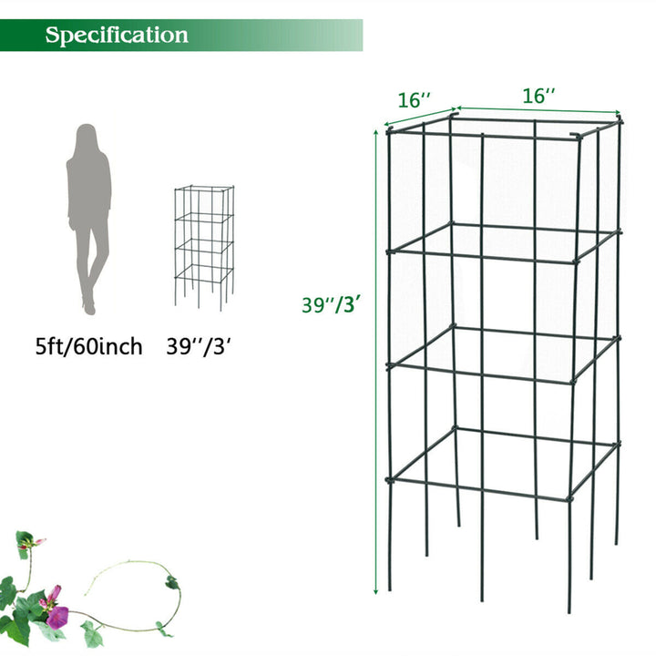 4 Pack Tomato Cages Garden Cages Stakes Plant Trellis 16 x 16 x 39 Image 2