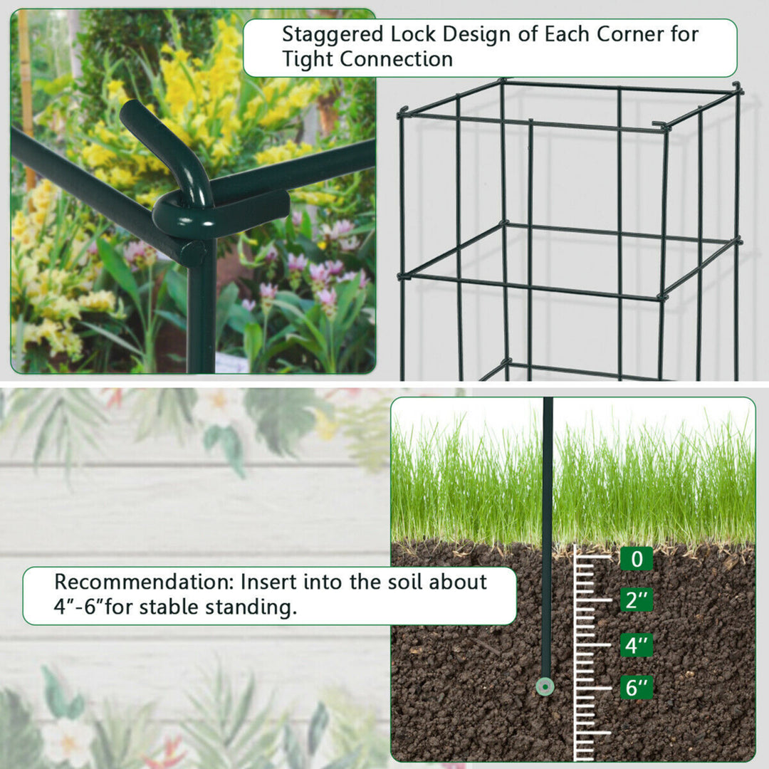 4 Pack Tomato Cages Garden Cages Stakes Plant Trellis 16 x 16 x 39 Image 6