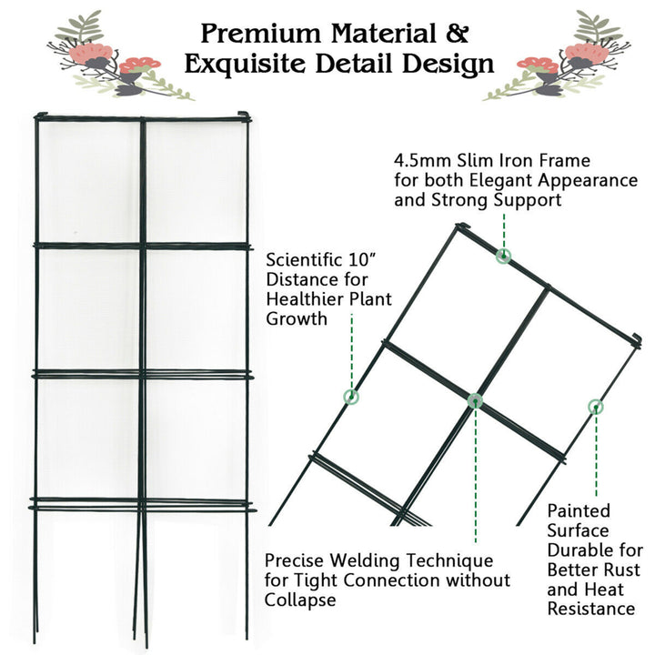 4 Pack Tomato Cages Garden Cages Stakes Plant Trellis 16 x 16 x 39 Image 9