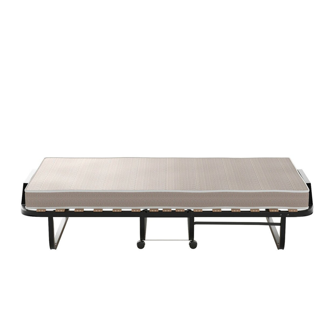 Folding Bed w/ Memory Foam Mattress Rollaway Metal Guest Bed Sleeper Made in Italy Image 10