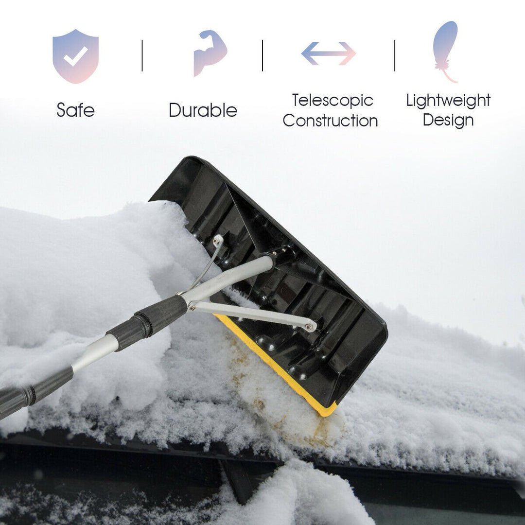 21FT Telescoping Snow Roof Rake Large Poly Blade Aluminum Tube Non-Slip Handle Image 4