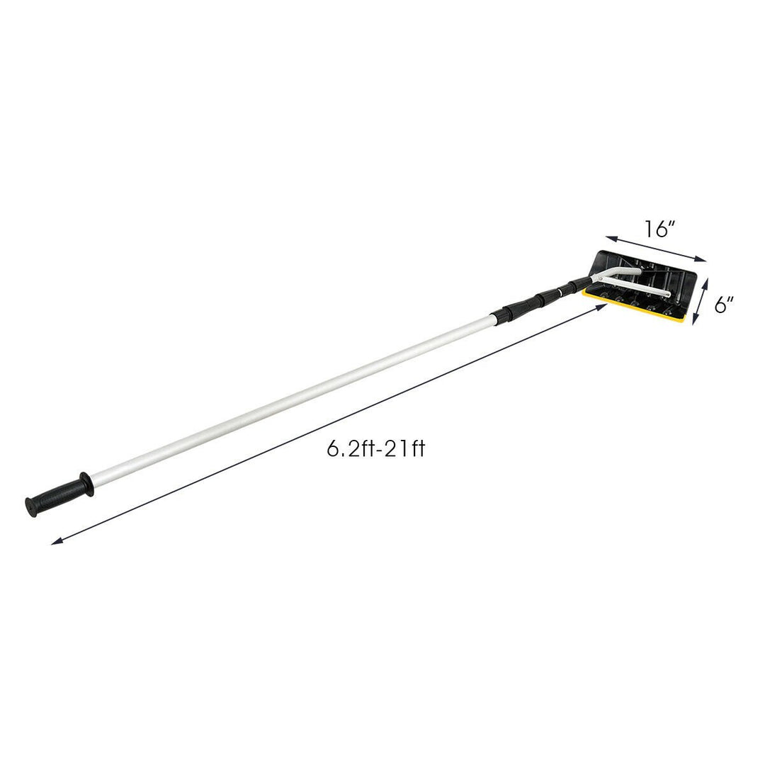 21FT Telescoping Snow Roof Rake Large Poly Blade Aluminum Tube Non-Slip Handle Image 9