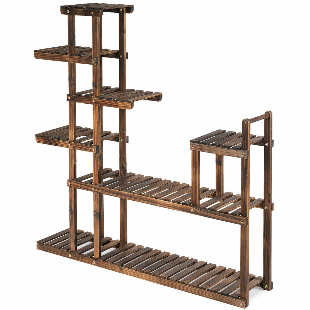 7-Tier Flower Wood Stand Plant Display Rack Multifunctional Storage Shelf Image 9