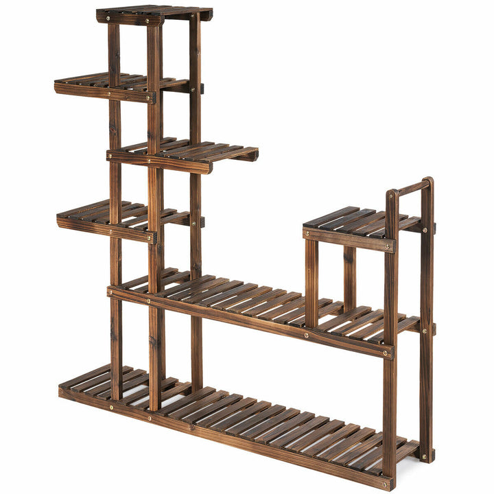 7-Tier Flower Wood Stand Plant Display Rack Multifunctional Storage Shelf Image 9