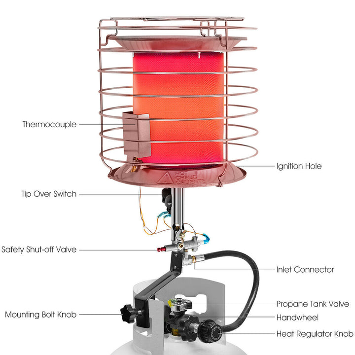 Portable Tank Top Propane Heater Outdoor 42,000 BTU Camping Image 9