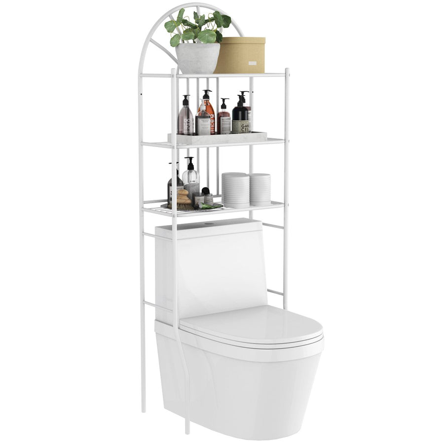 Bathroom 3-Tier Metal Storage Rack Over the Toilet Space Saver White Image 1