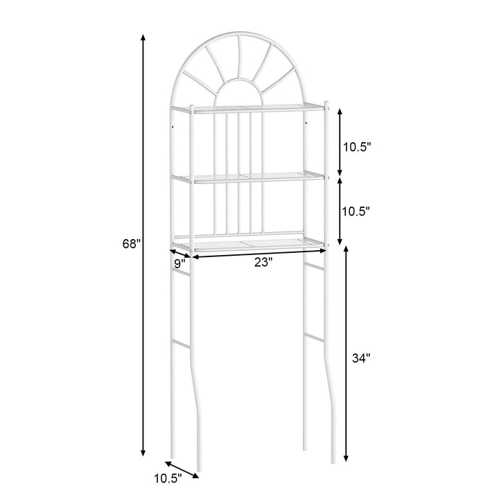 Bathroom 3-Tier Metal Storage Rack Over the Toilet Space Saver White Image 2