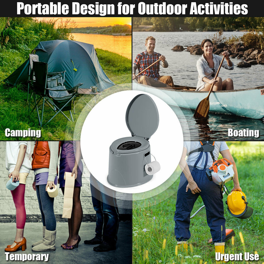 Portable Travel Toilet Indoor Outdoor W/Paper Holder Camping Hiking Boating Image 5