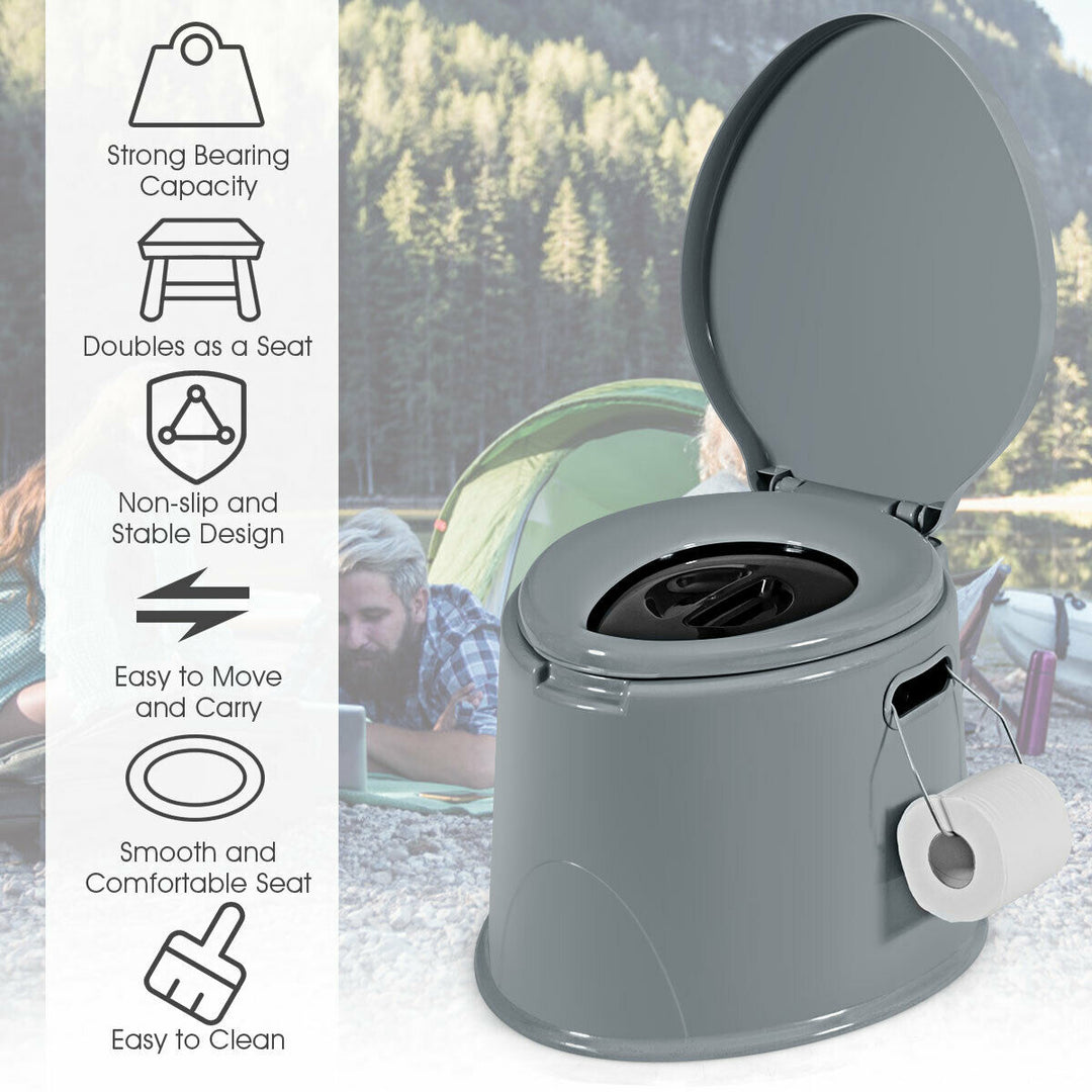 Portable Travel Toilet Indoor Outdoor W/Paper Holder Camping Hiking Boating Image 6