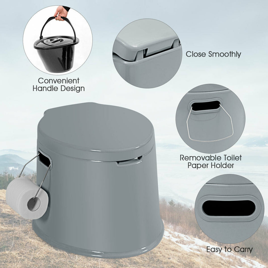 Portable Travel Toilet Indoor Outdoor W/Paper Holder Camping Hiking Boating Image 10