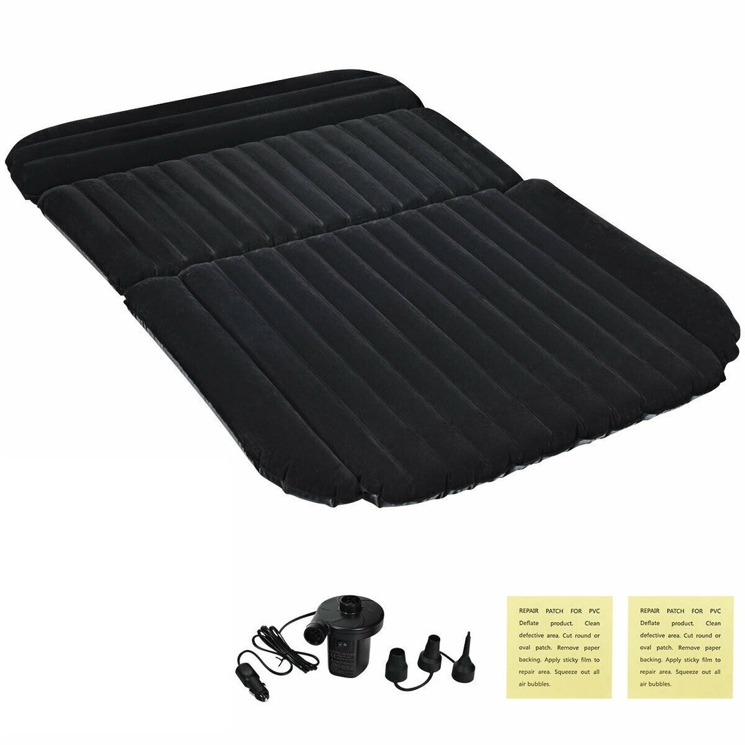 Inflatable SUV Air Backseat Mattress Flocking Travel Pad w/Pump Camping Outdoor Image 1