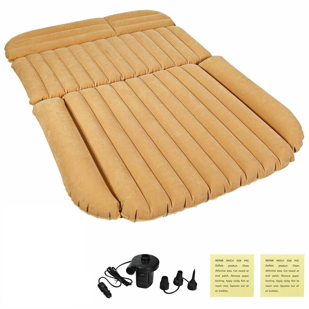 Inflatable SUV Air Backseat Mattress Flocking Travel Pad w/Pump Camping Travel Image 1