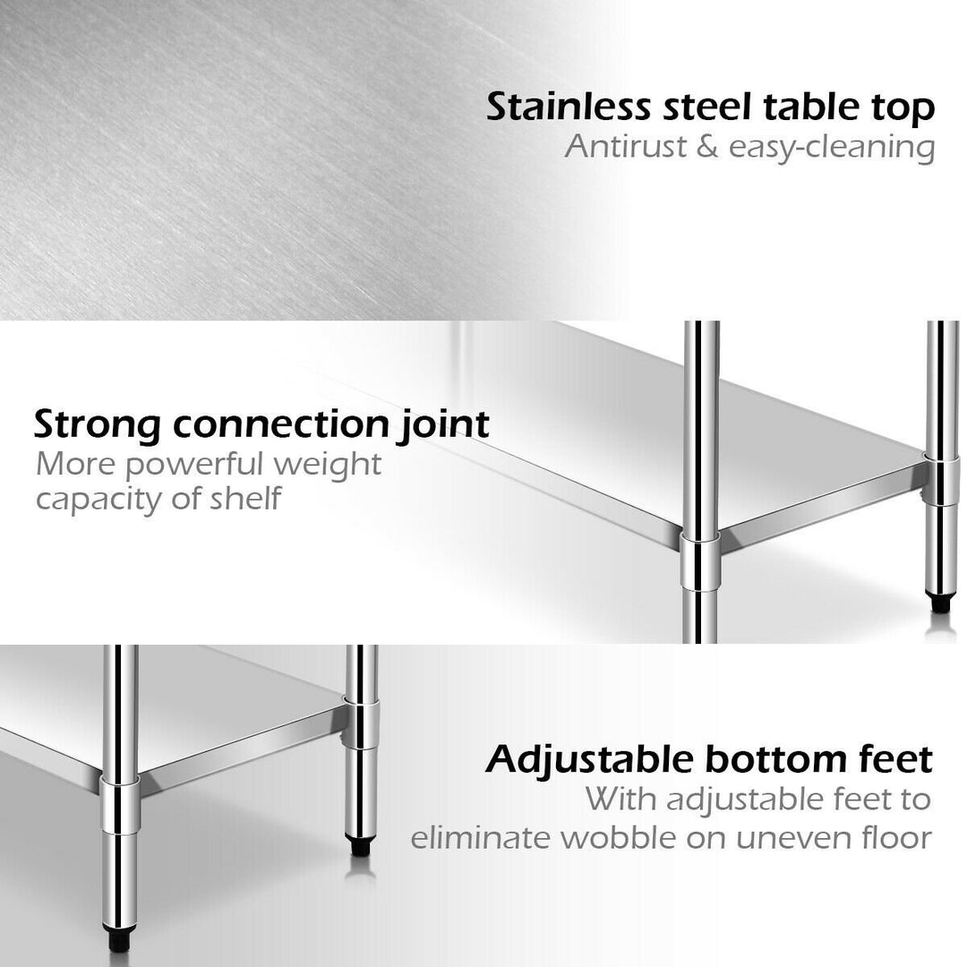 24 x 36 Stainless Steel Commercial Kitchen Work Table w/ 4 Wheels Image 8