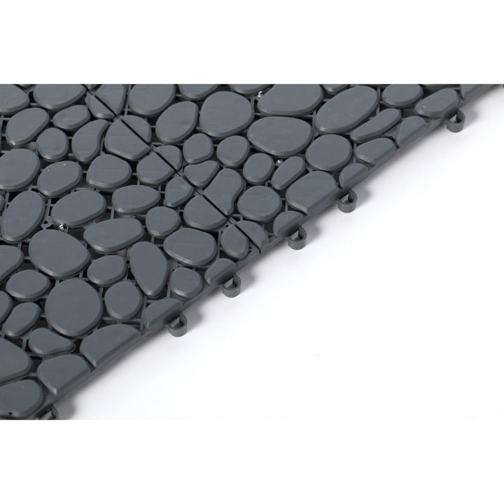 Interlocking Garden Pathway Tiles 5 Pack Anti-Slip 12x12 Durable Plastic Pavers Image 5