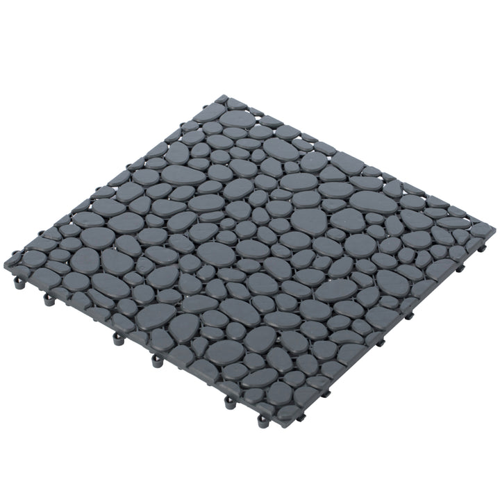 Interlocking Garden Pathway Tiles 5 Pack Anti-Slip 12x12 Durable Plastic Pavers Image 11