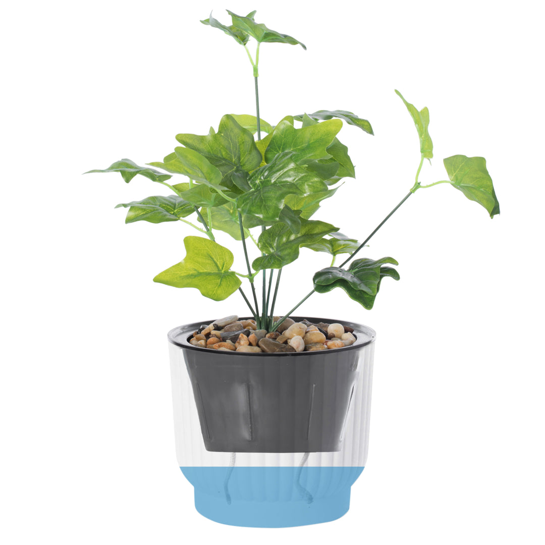 White Self Watering Flower Pot Planter 6 Pack 6.25 Inch Durable Indoor Outdoor Image 3