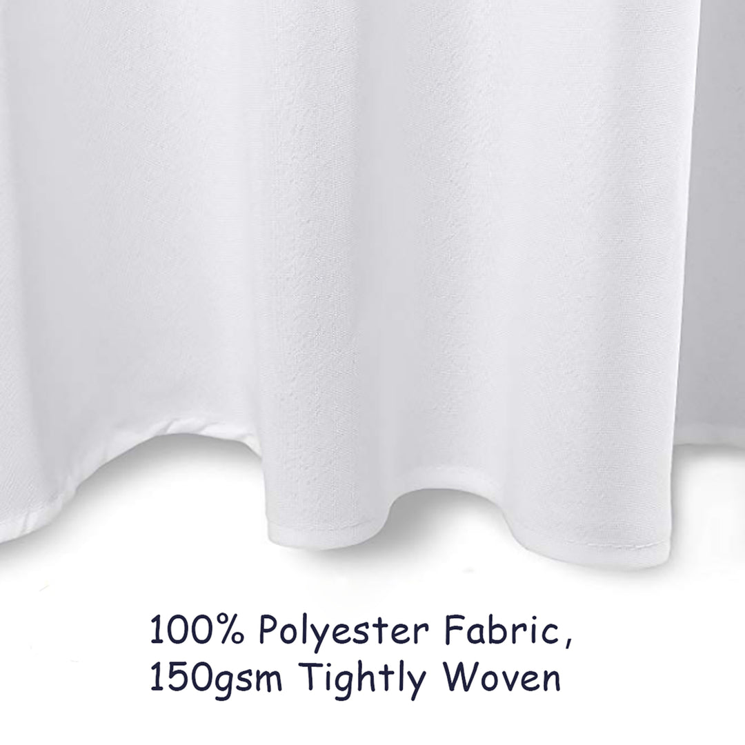 10 pcs 90 Round Tablecloth Polyester For Home Wedding Restaurant Party White Image 7