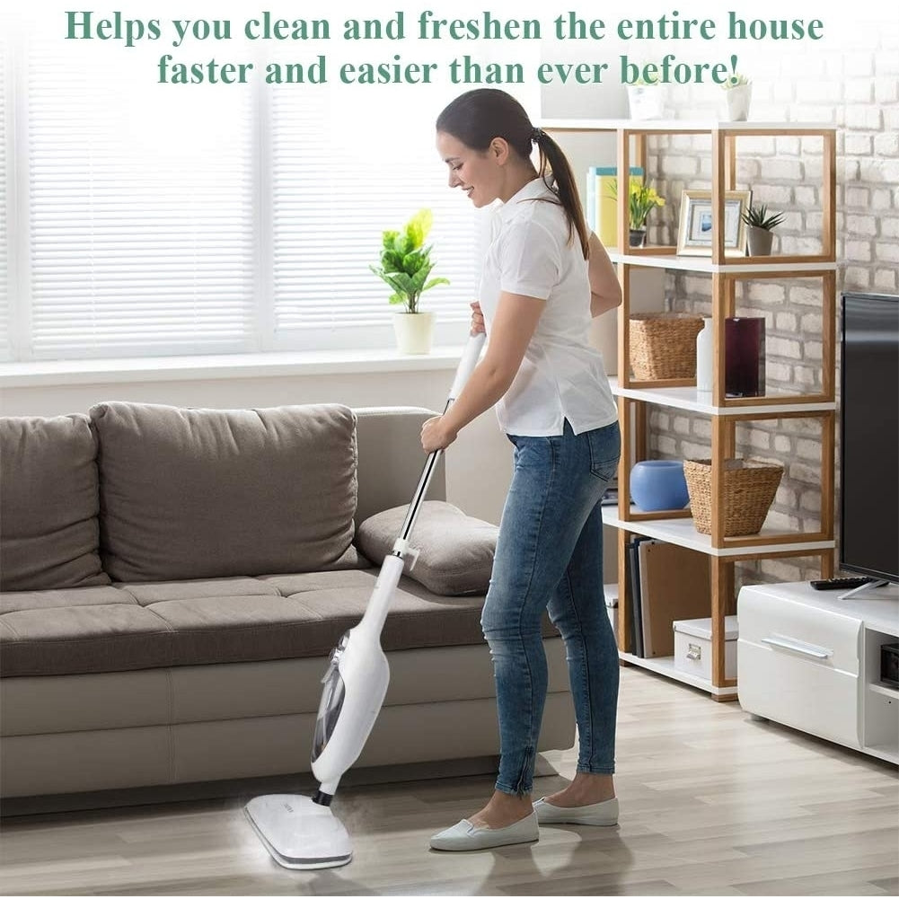 Secura Steam Mop 10-in-1 Convenient Detachable Steam Cleaner, White Multifunctional Cleaning Machine Floor Steamer with Image 1