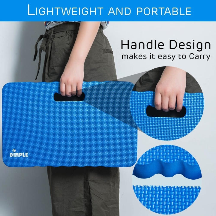 Dimple High Density Foam Kneeling Pad 2 Pack Blue 17.8x11 for Gardening Yoga Image 3