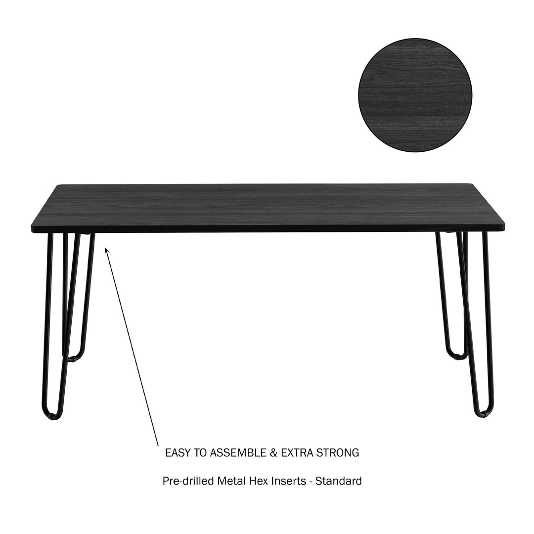 Coffee Table Black Hairpin Metal Legs Accent Table Image 2