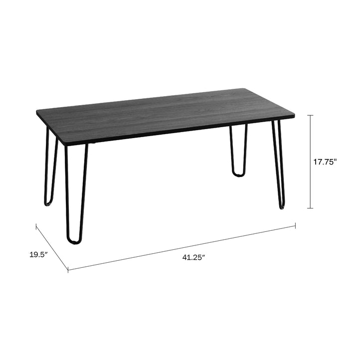 Coffee Table Black Hairpin Metal Legs Accent Table Image 3