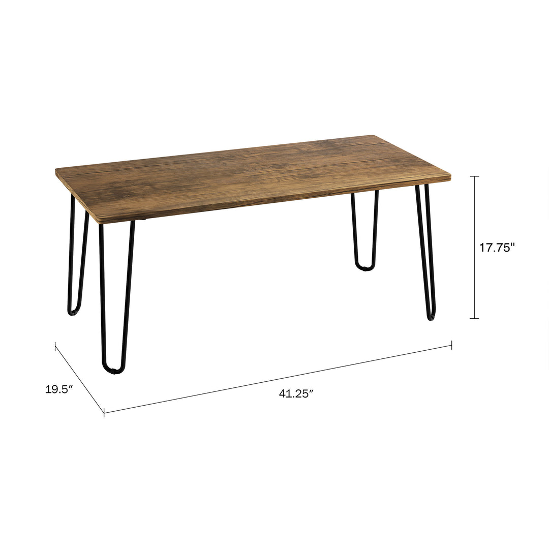 Coffee Table Brown Hairpin Metal Legs Accent Table Image 2