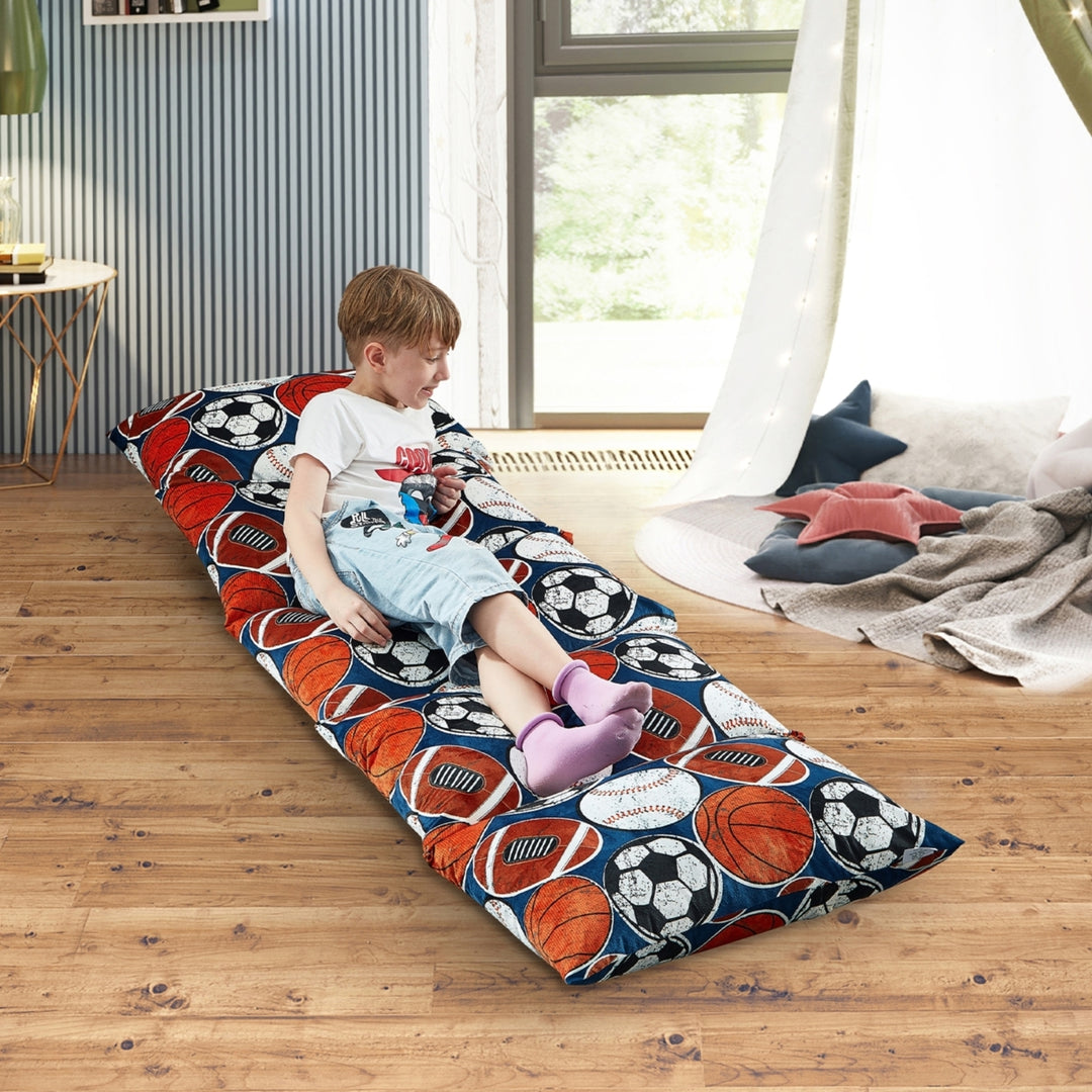 Inspired Home Floor Pillow Cover Microfiber Nap Mat 88x26 Portable Kids Gift Image 3