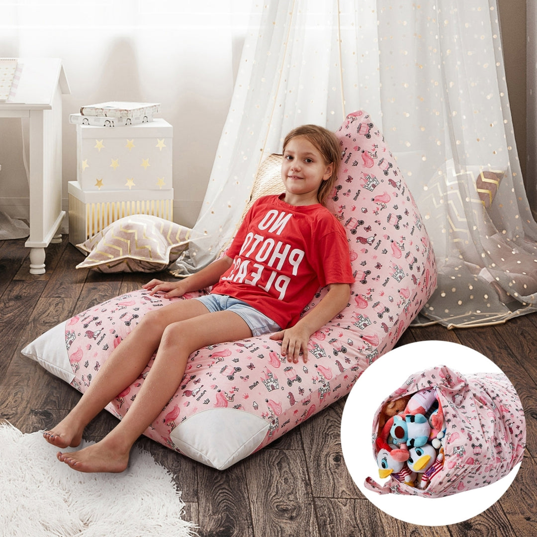 Inspired Home Bean Bag Cover Microfiber Storage Organizer 55"x35" Kids Friendly Image 1