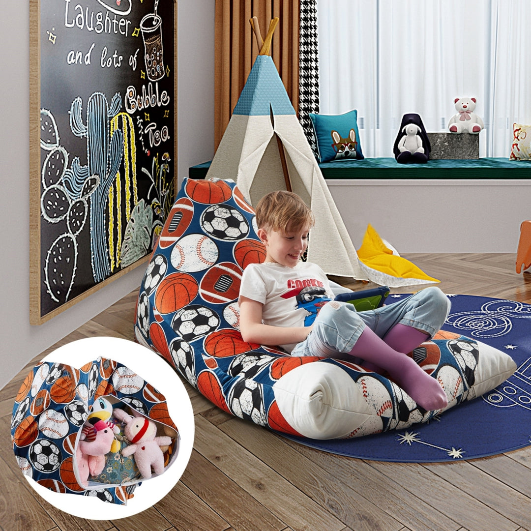 Inspired Home Bean Bag Cover Microfiber Storage Organizer 55"x35" Kids Friendly Image 4