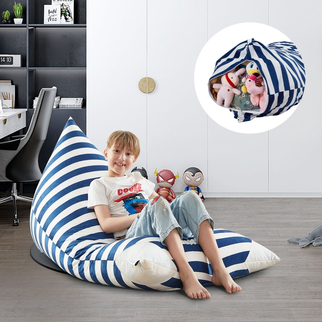 Bean Bag Covers-Microfiber-Storage -Striped Image 1