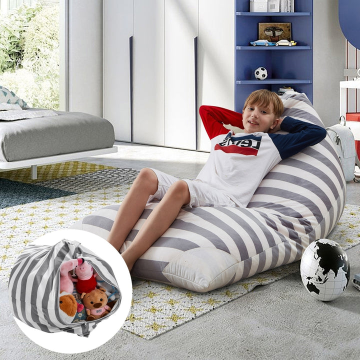 Bean Bag Covers-Microfiber-Storage -Striped Image 2