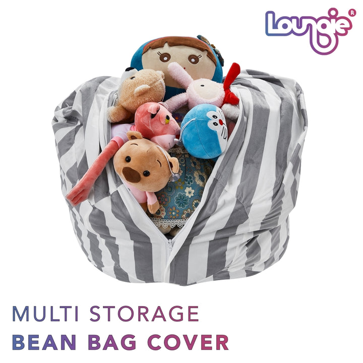 Bean Bag Covers-Microfiber-Storage Organizer -Striped Image 6