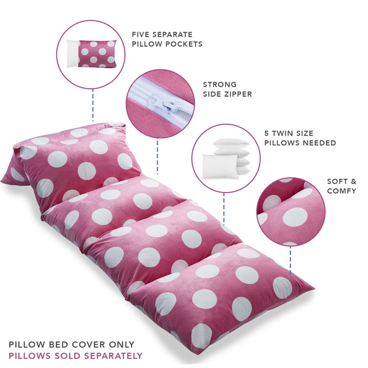Floor Pillow Cover-Microfiber-Nap Mat-Requires 5 Standard Twin Size Pillows-Stars-Dot Image 6