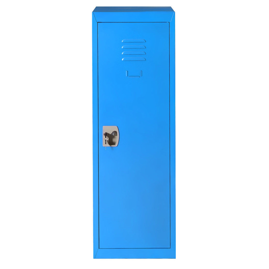 48 Kid Locker Safe Storage Children Single Tier Metal Lockers Lock And Key Blue Image 4