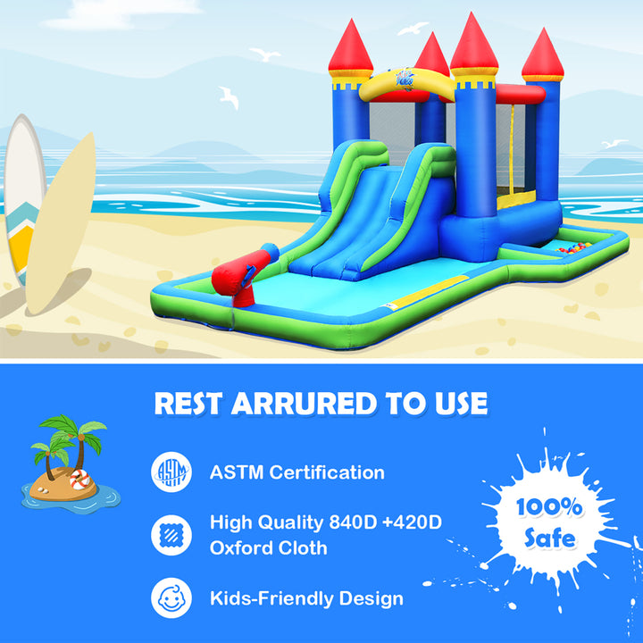 Inflatable Castle Bouncer Bounce House Slide Water Park BallPit with 580W Blower Image 5