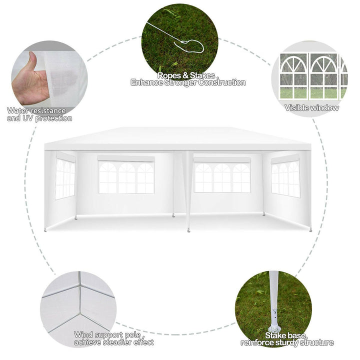 Outdoor 10x20 Canopy Tent Heavy Duty Wedding Party Sidewalls Window Carry Bag Image 5