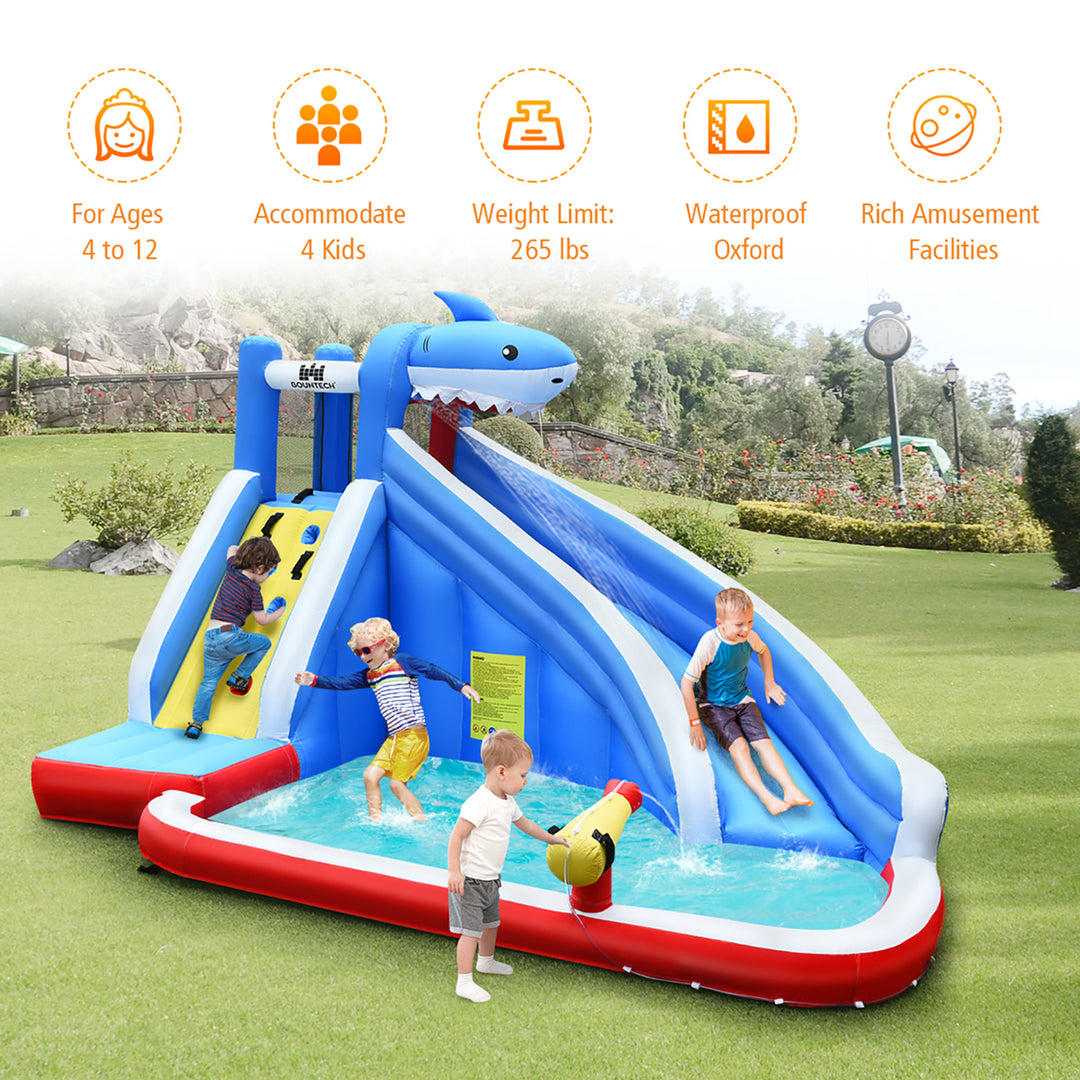 Inflatable Water Slide Animal Shaped Bounce House Castle Splash Water Pool W/750W Blower Image 5