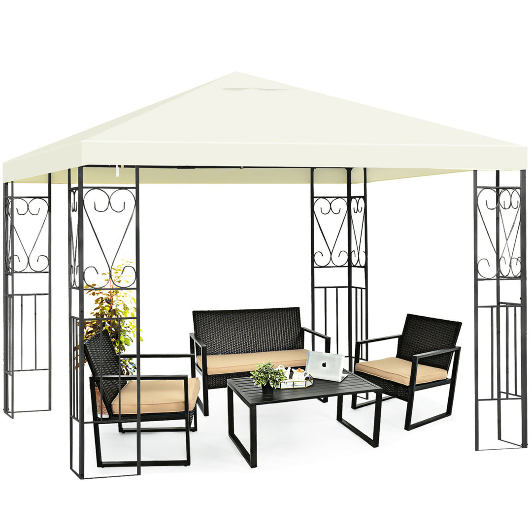 10x10 Steel Frame Patio Gazebo Canopy Tent Shelter Patio Party Awning Image 5