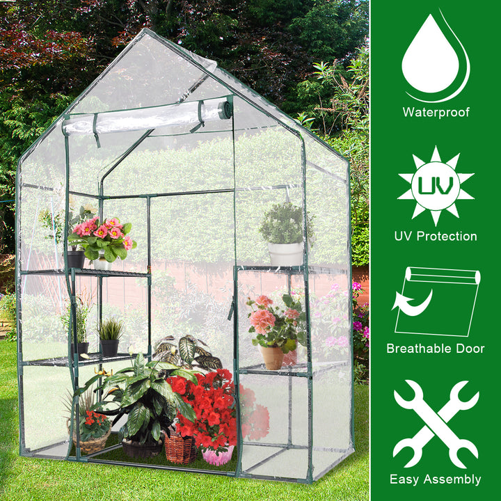 Portable Mini Walk In Outdoor 3 Tier 6 Shelves Greenhouse Image 5