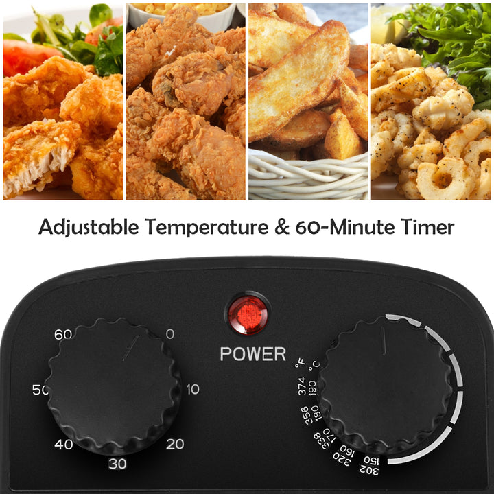 3.2 Quart Electric Deep Fryer 1700W Stainless Steel Timer Frying Basket Image 5