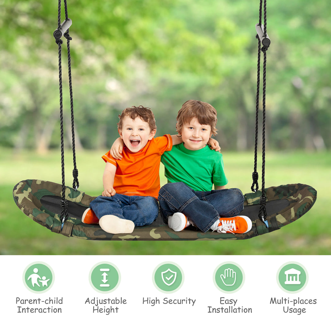 Saucer Tree Swing Surf Kids Outdoor Adjustable Swing Set w/ Handle Image 5