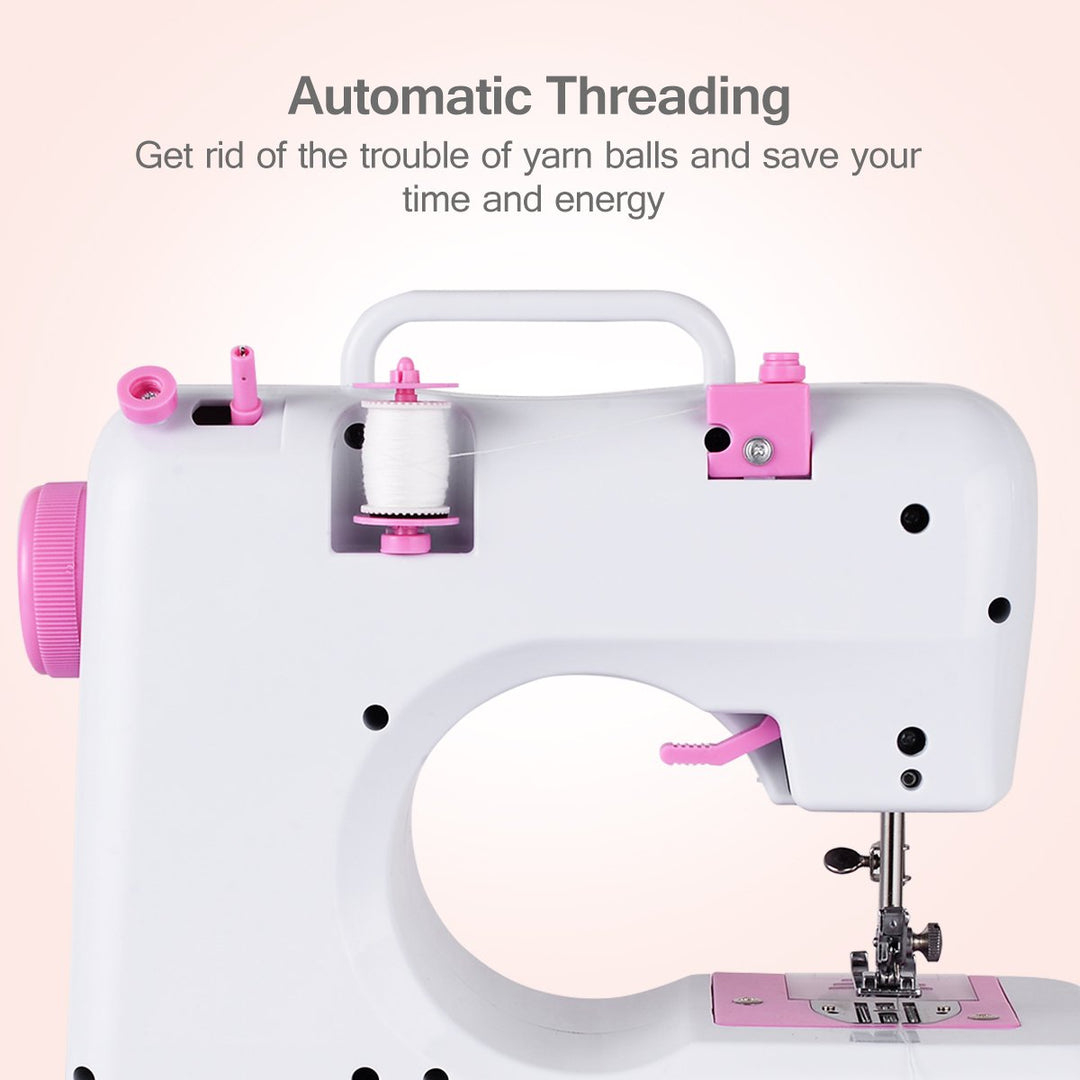 Sewing Machine Free-Arm Crafting Mending Machine with 12 Built-In Stitched White Image 6