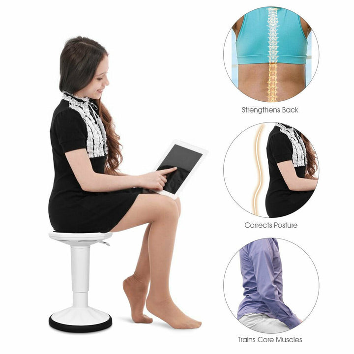 Wobble Chair Height Adjustable Active Learning Stool Sitting Home Office Silicone White Image 5