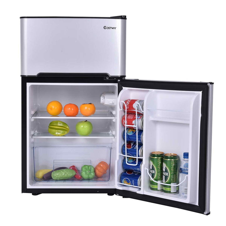 Refrigerator Small Freezer Cooler Fridge Compact 3.2 cu ft. Unit, Grey Image 5