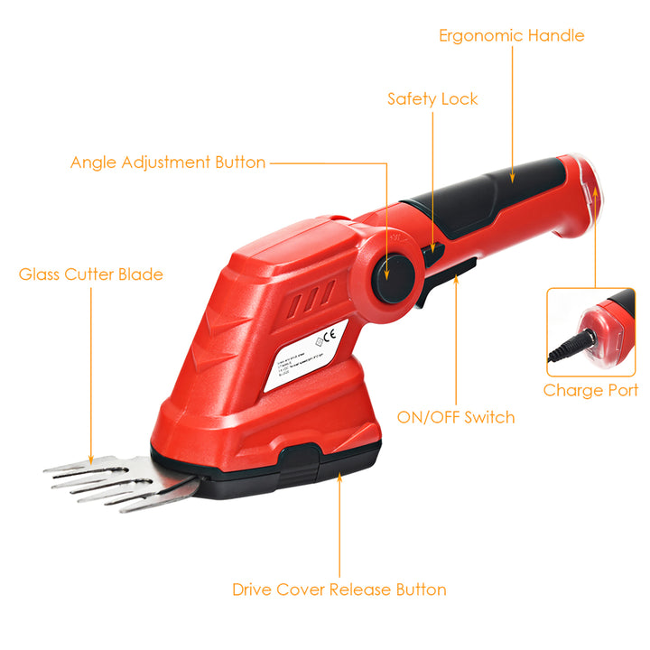 IRONMAX 3.6V 2-in-1 Cordless Grass Shear Cutter Shrub Trimmer w/Rechargeable Battery Image 5