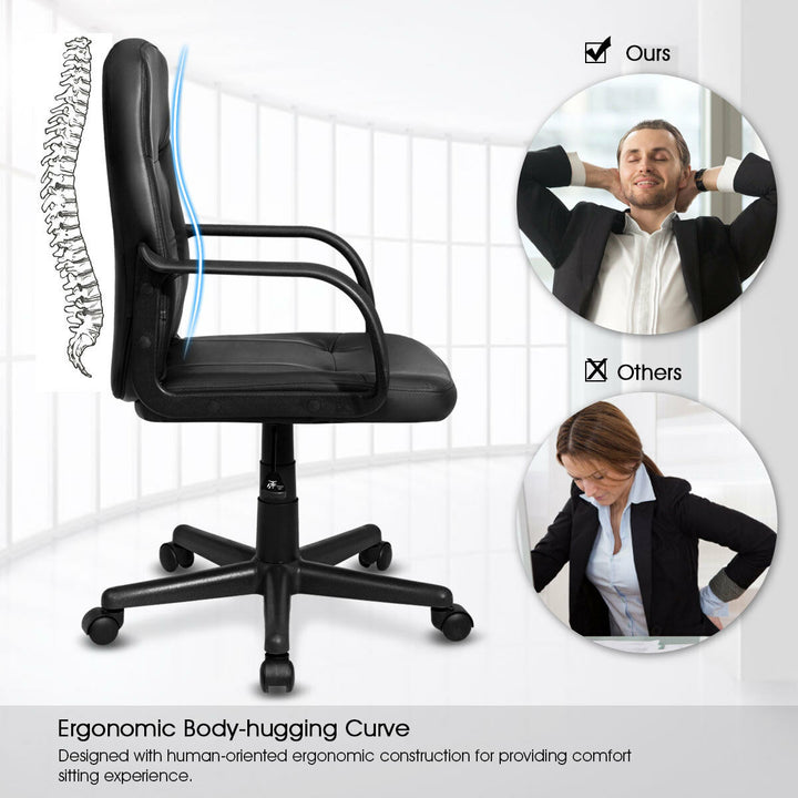 Ergonomic Mid-Back Executive Office Chair Swivel Computer Desk Task Chair Image 5