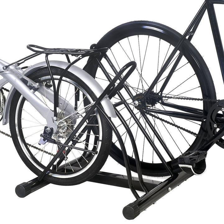 Two Bicycle Bike Stand Racor Garage Floor Storage Organizer Cycling Rack Image 5