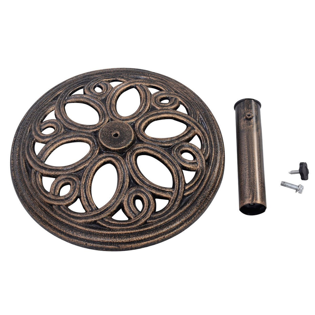 Patio Outdoor Round Umbrella Base Stand Cast Iron Image 5